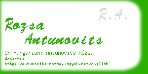 rozsa antunovits business card